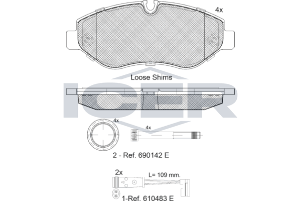 Brake Pad Front Axle Mercedes-Benz Icer