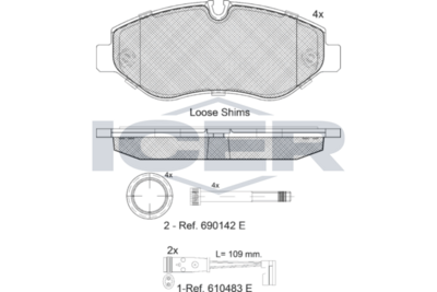 Brake Pad Front Axle Mercedes-Benz Icer