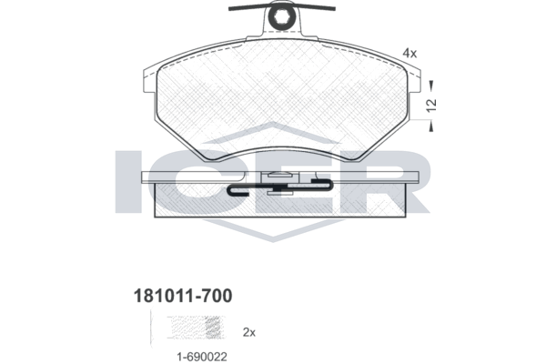 Brake Pad Set Front Icer Toyota Liteace