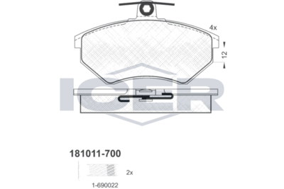 Brake Pad Set Front Icer Toyota Liteace