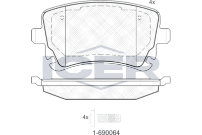 Brake Pad Rear Axle Audi Icer