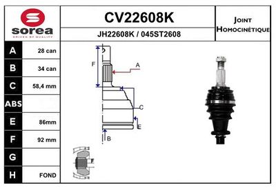 Joint Kit, drive shaft (Wheel Drive)