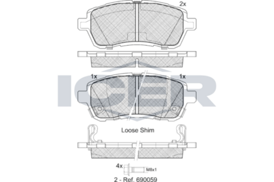 Brake Pad Set Front Icer Ford Ka