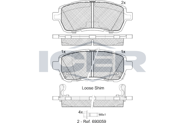 Brake Pad Set Front Icer Ford Ka