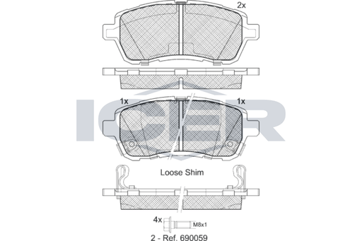 Brake Pad Set Front Icer Ford Ka
