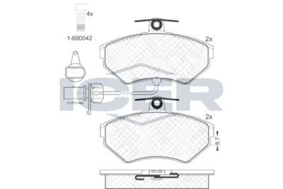 Brake Pad Set Front Icer Vw Passat
