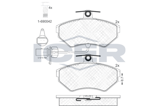 Brake Pad Set Front Icer Vw Passat