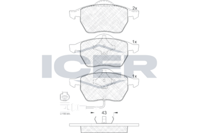 Brake Pad Front Axle Skoda Icer
