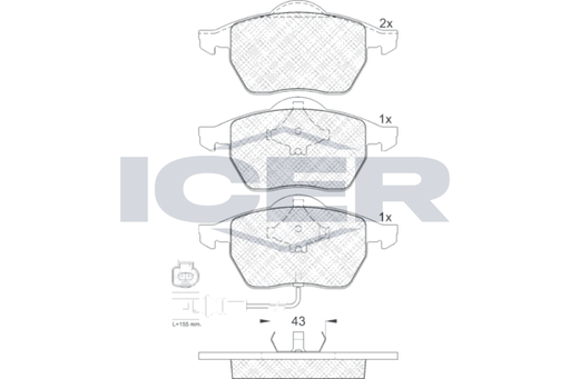 Brake Pad Front Axle Skoda Icer