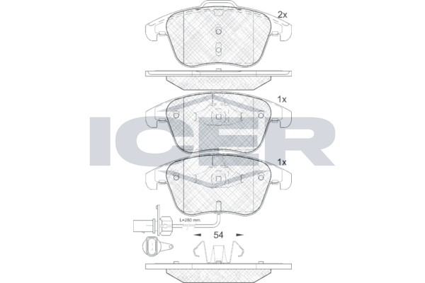 Brake Pad Set Front Icer Audi A5