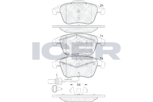 Brake Pad Set Front Icer Audi A5
