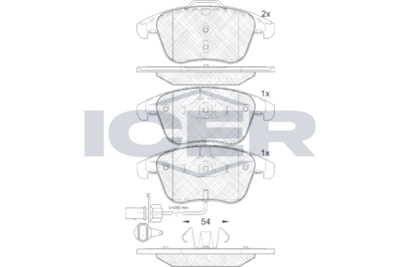 Brake Pad Set Front Icer Audi A5