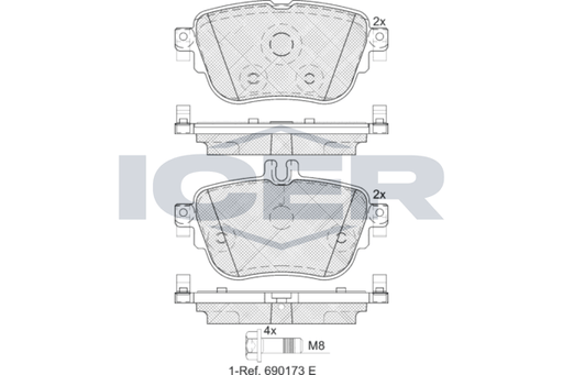 Rear - Brake Pad - Icer Mercedes-Benz E-