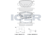Brake Pad Set Rear Icer Fiat Tipo