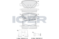 Brake Pad Set Rear Icer Fiat Tipo