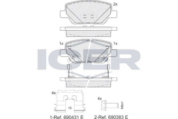 Brake Pad Set Rear Icer Fiat Tipo