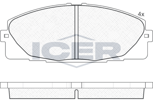 Front - Brake Pad - Icer - Toyota Hiace