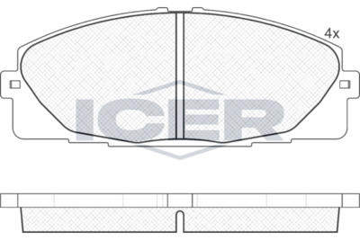 Front - Brake Pad - Icer - Toyota Hiace