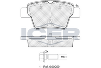 Rear Brake Pad Set Icer Peugeot 307 (3A/