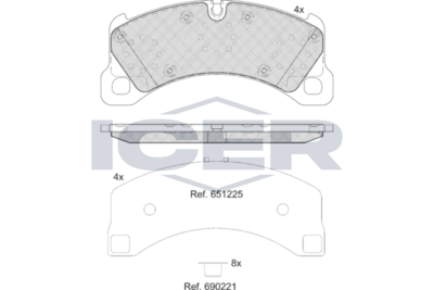 Brake Pad Front Axle Porsche Icer