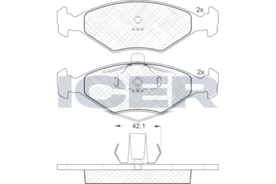 Brake Pad Front Axle Fiat Icer