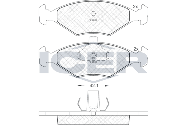 Brake Pad Front Axle Fiat Icer