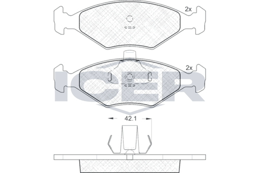 Brake Pad Front Axle Fiat Icer