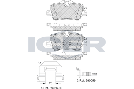 Front Brake Pad Set Icer Peugeot