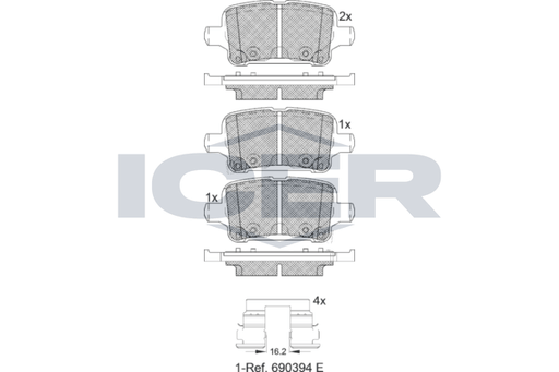 Rear - Brake Pad - Icer Opel Astra K