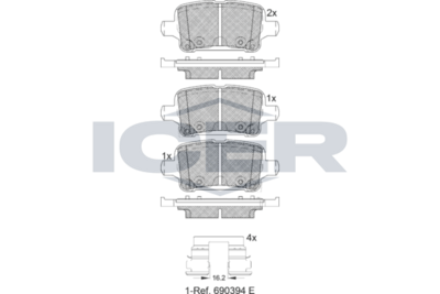 Rear - Brake Pad - Icer Opel Astra K