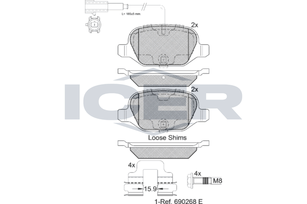 Brake Pad Set Rear Icer Alfa Romeo Mito
