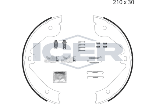 Brake Shoe Set, parking brake (Braking System)