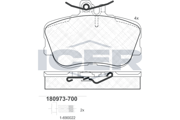 Front - Brake Pad - Icer Mercedes-Benz C