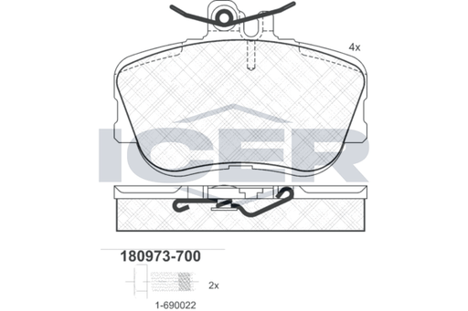 Front - Brake Pad - Icer Mercedes-Benz C