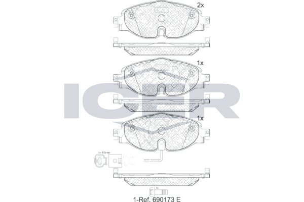 Brake Pad Set Front Icer Audi Q2