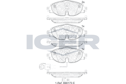 Brake Pad Set Front Icer Audi Q2
