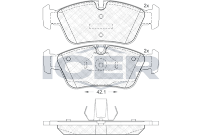 Front - Brake Pad - Icer - Bmw 316 - E36