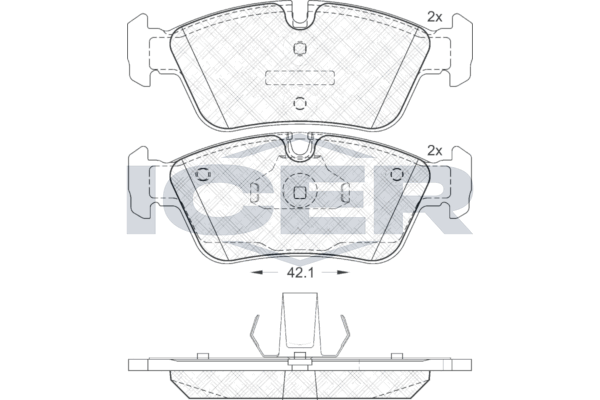 Front - Brake Pad - Icer - Bmw 316 - E36