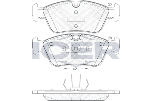 Front - Brake Pad - Icer - Bmw 316 - E36