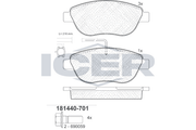 Brake Pad Front Axle Fiat Icer