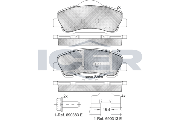 Front Brake Pad Icer Peugeot 308