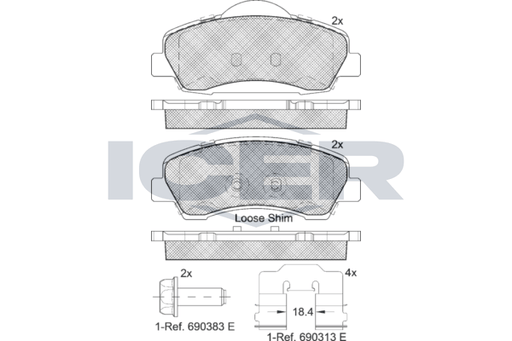 Front Brake Pad Icer Peugeot 308