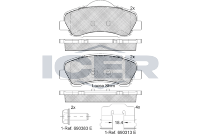 Front Brake Pad Icer Peugeot 308