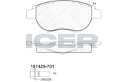Front Brake Pad Set Icer Peugeot 307