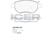 Front Brake Pad Set Icer Peugeot 307