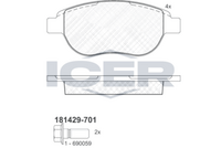 Front Brake Pad Set Icer Peugeot 307