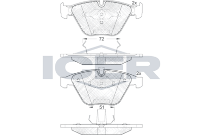 Front - Brake Pad - Icer - Bmw 5 (E60)