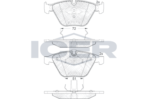 Front - Brake Pad - Icer - Bmw 5 (E60)