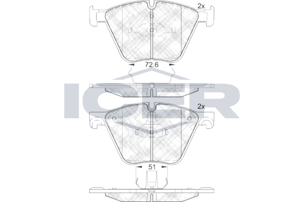Front Brake Pad Icer Mbw X5 (E70)