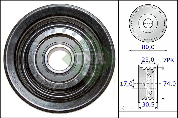 Deflection/Guide Pulley, V-ribbed belt HONDA